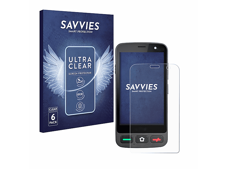 SAVVIES 6x klare Schutzfolie(für Brondi Amico Pocket)