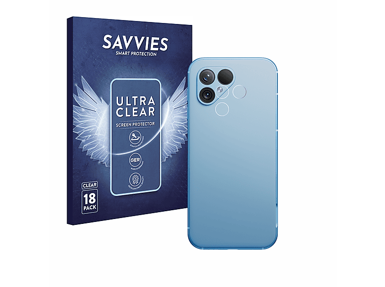 SAVVIES 18x klare Schutzfolie(für Fairphone 5)