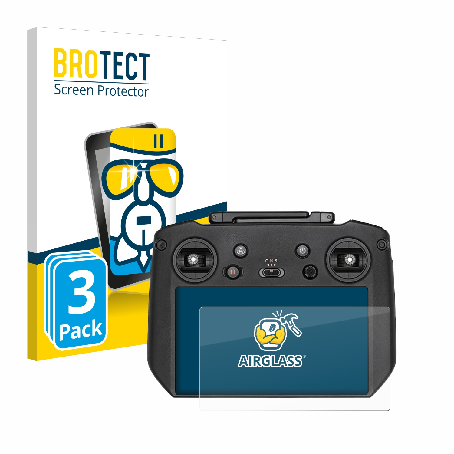 DJI Pro) 3 RC 3x Schutzfolie(für Airglass Mavic klare BROTECT
