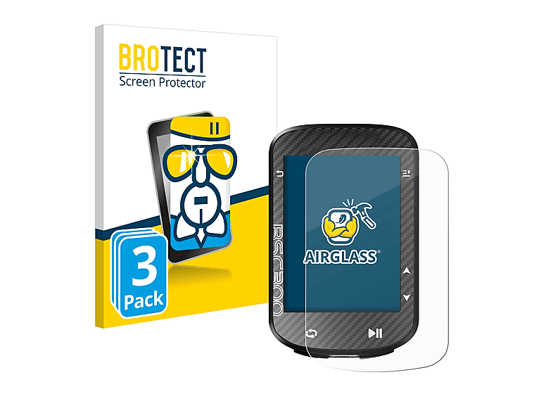 BROTECT 3x Airglass klare Schutzfolie(für igpsport BSC300)