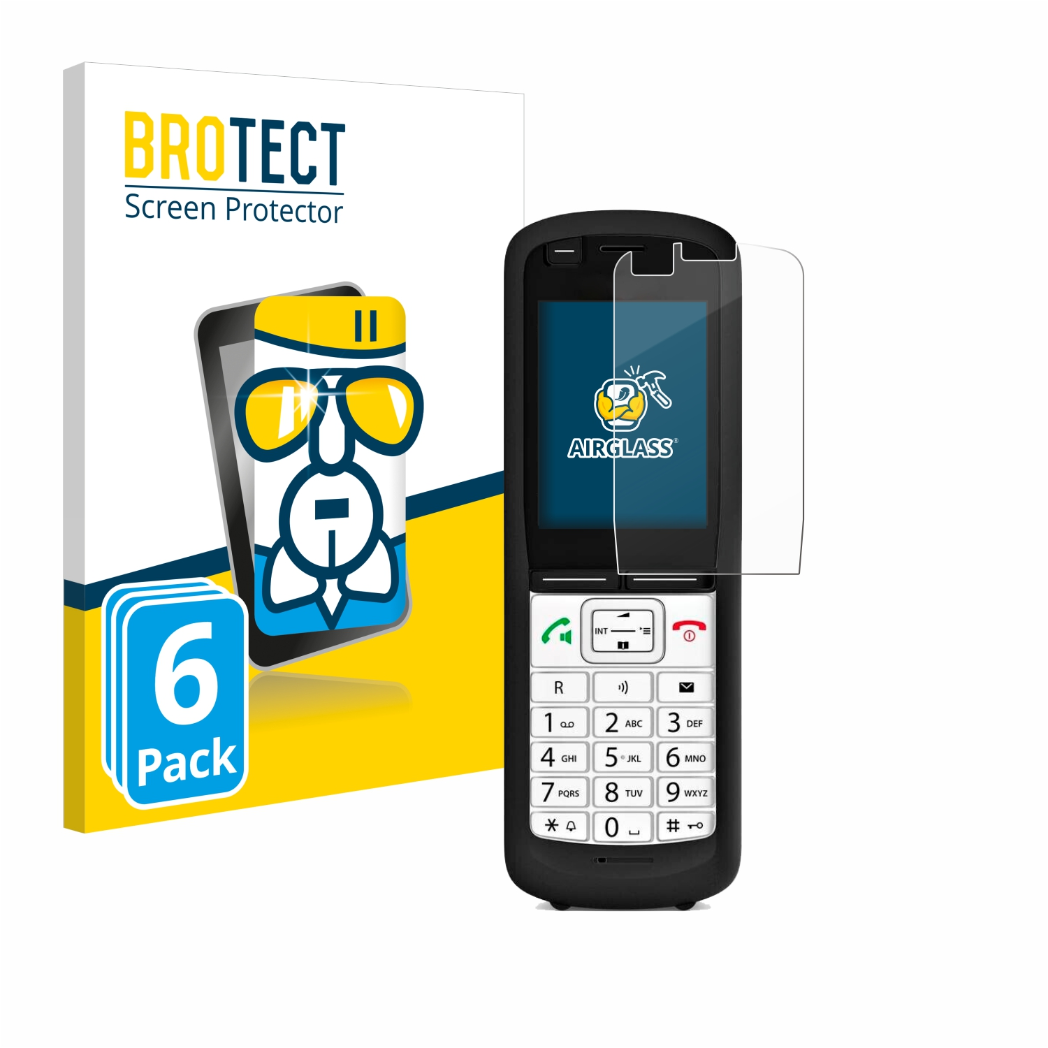 OpenScape R6) Airglass Unify klare Schutzfolie(für DECT BROTECT Phone 6x