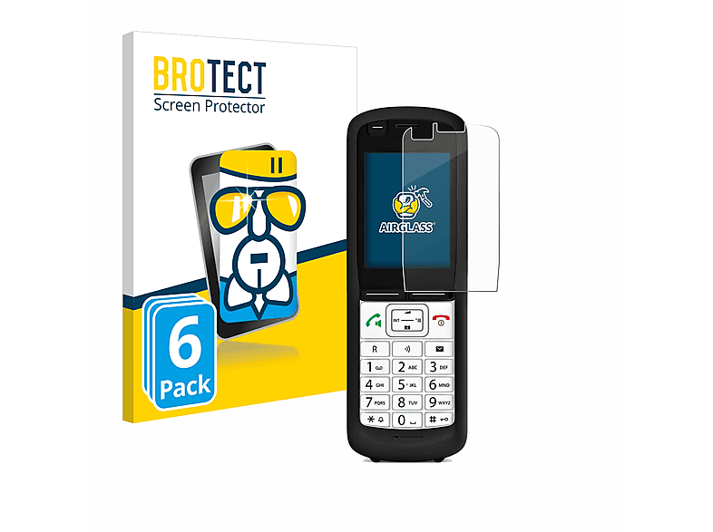BROTECT 6x Airglass klare Schutzfolie(für Unify OpenScape DECT Phone R6)