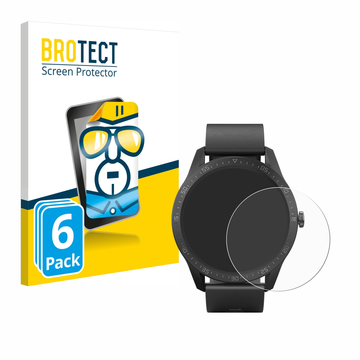 BROTECT 6x klare Schutzfolie(für SilverCrest Fitness-Smartwatch)