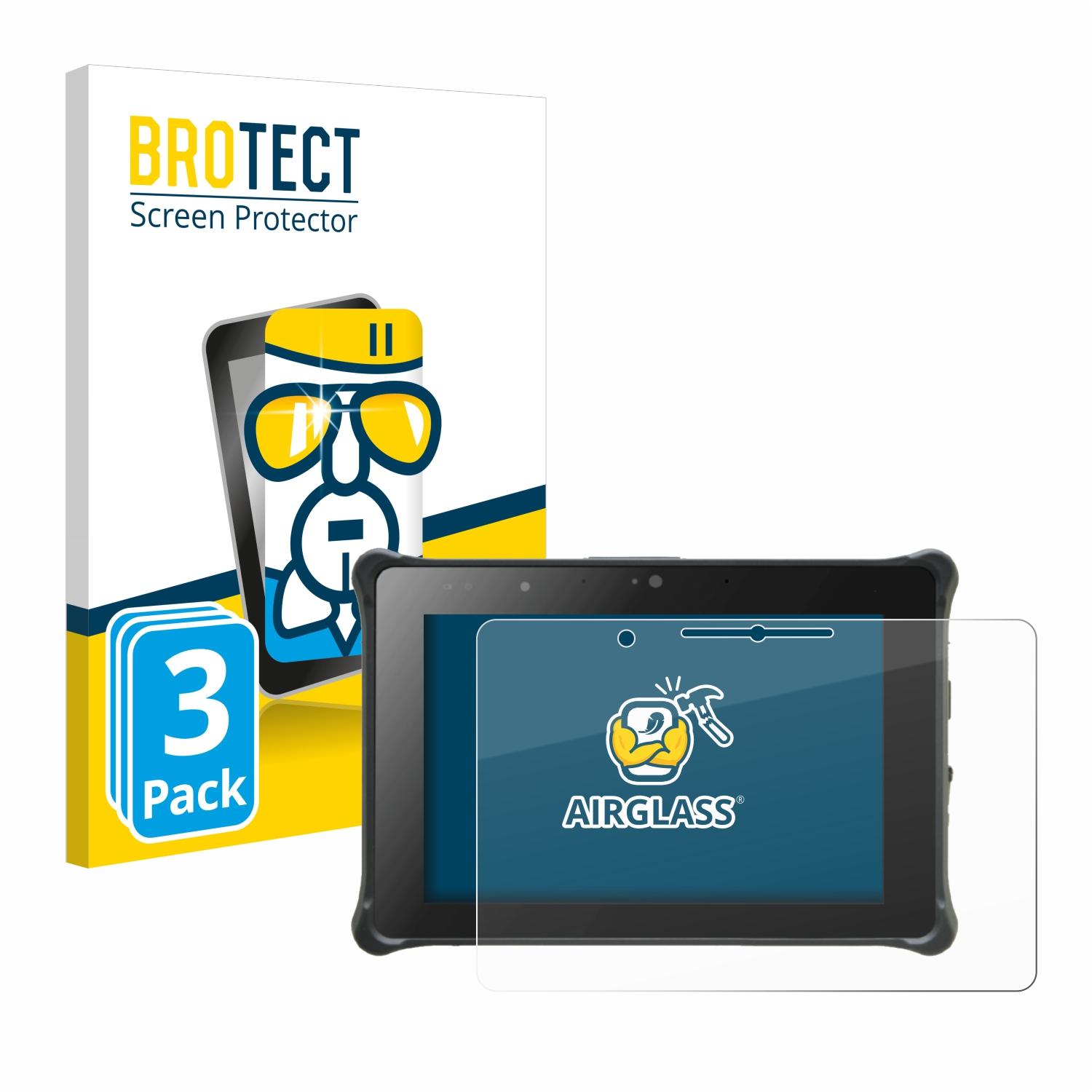 R8 BROTECT klare Tablet) Airglass Schutzfolie(für 3x Durabook