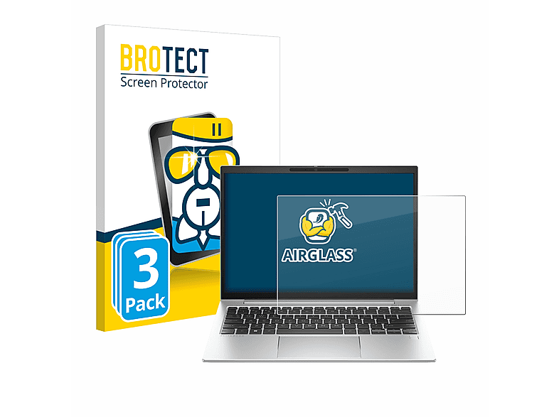 BROTECT 3x Airglass klare Schutzfolie(für HP EliteBook 835 G10)