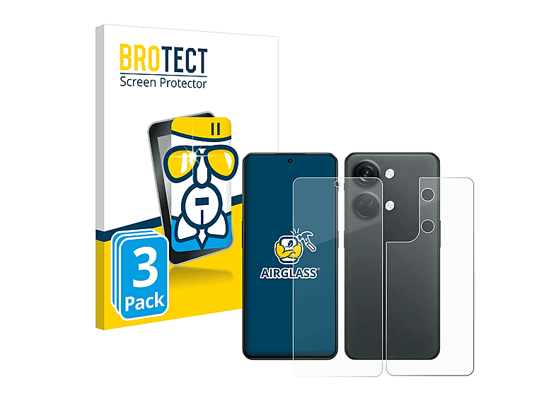 5G) klare 3x Schutzfolie(für OnePlus 3 BROTECT Airglass Nord