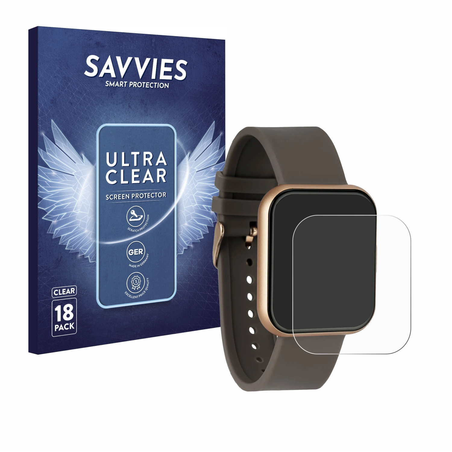 SAVVIES X-Watch klare Xcoast IVE2) Schutzfolie(für 18x
