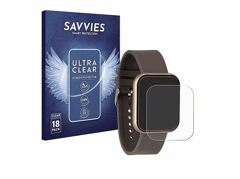 SAVVIES X-Watch klare Xcoast IVE2) Schutzfolie(für 18x