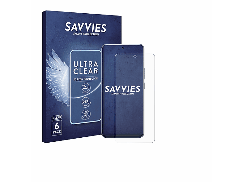 SAVVIES 6x klare Schutzfolie(für realme GT5)