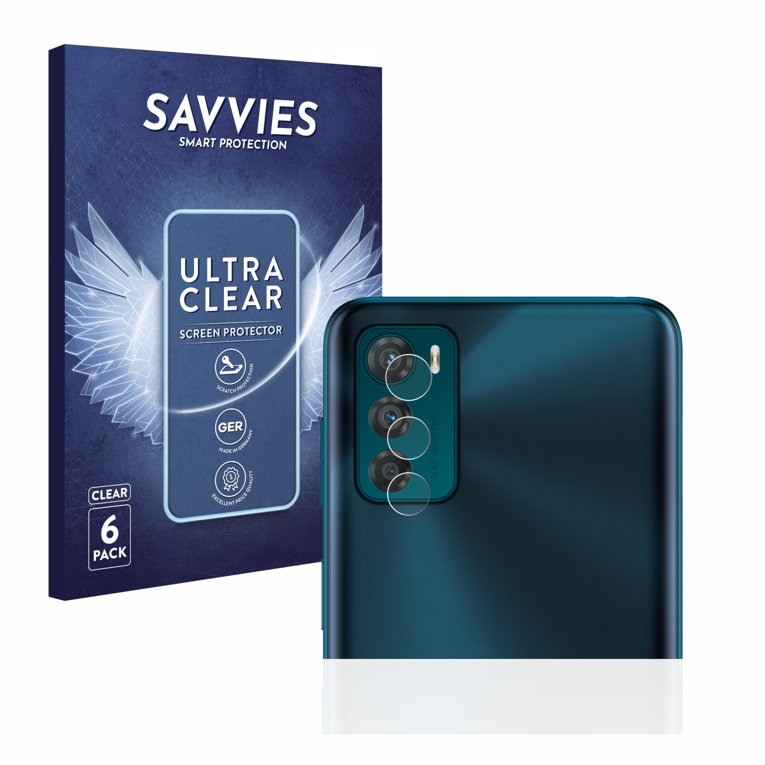 SAVVIES 6x klare Moto Schutzfolie(für Motorola G42)