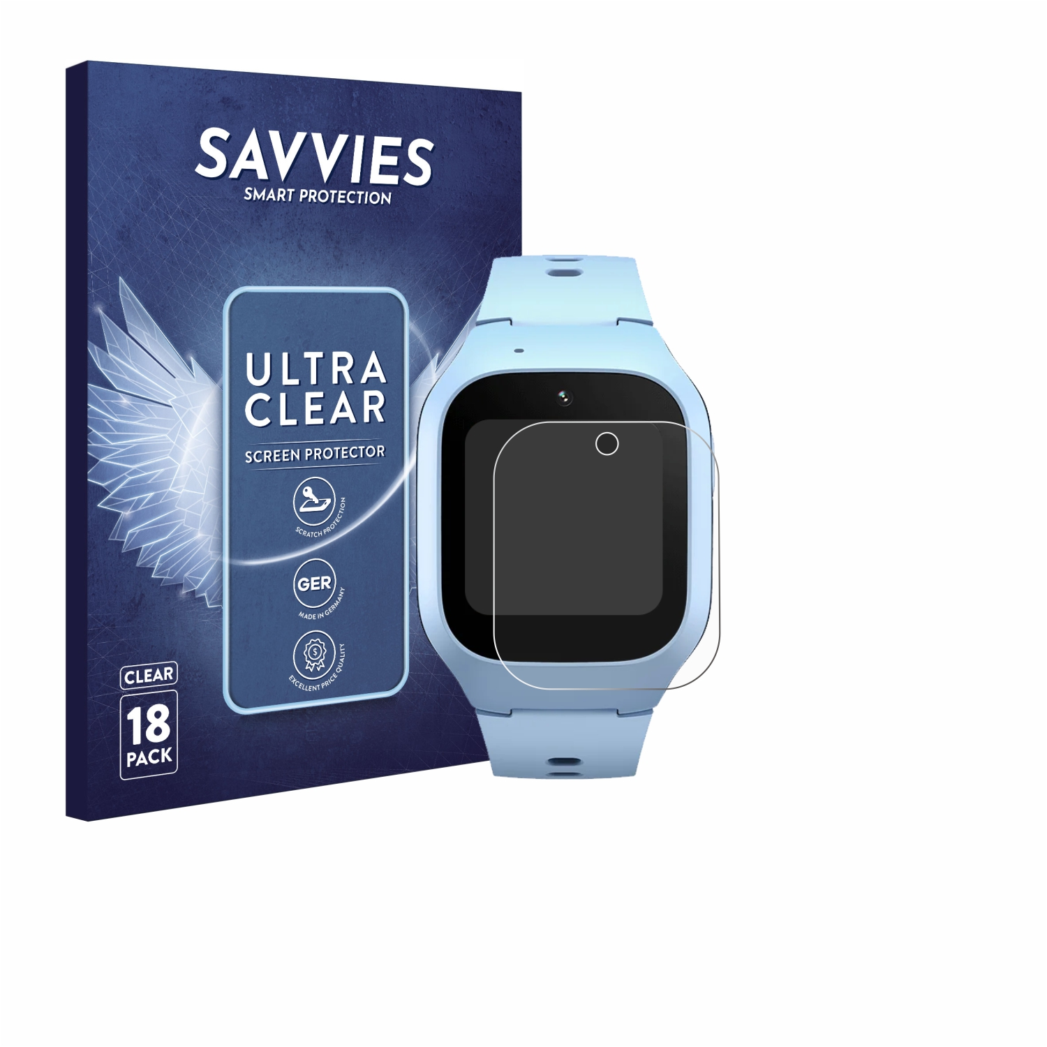 SAVVIES 18x Kids klare Xiaomi Schutzfolie(für Smart Watch)