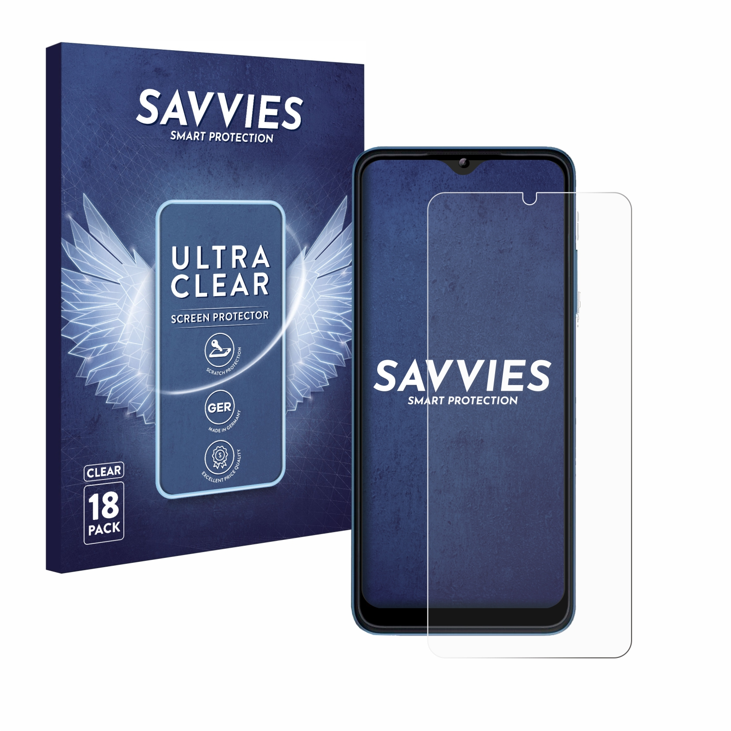 18x klare SAVVIES Schutzfolie(für 5G) 6 T-Mobile Revvl