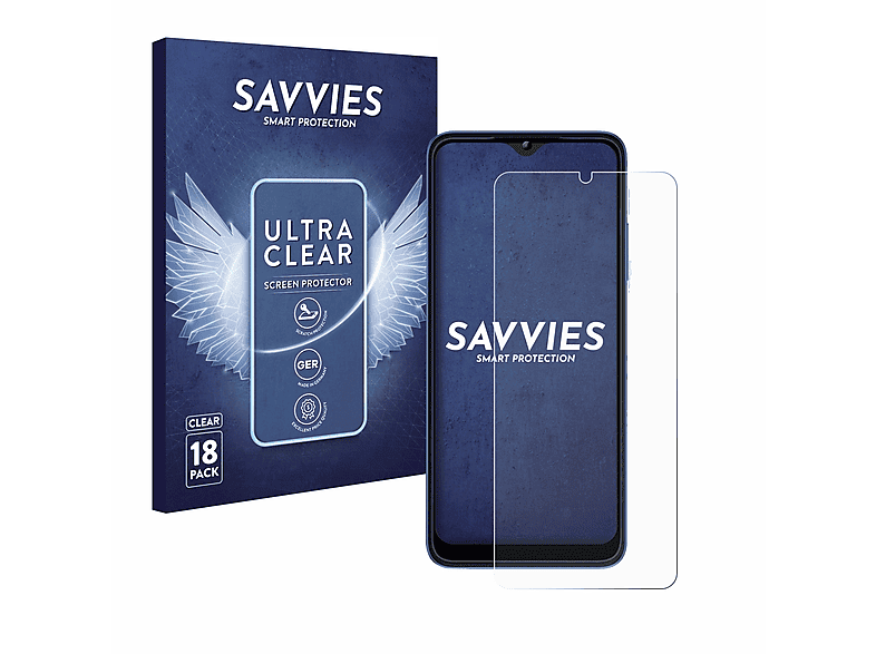 SAVVIES 18x klare Schutzfolie(für Revvl T-Mobile 6 5G)