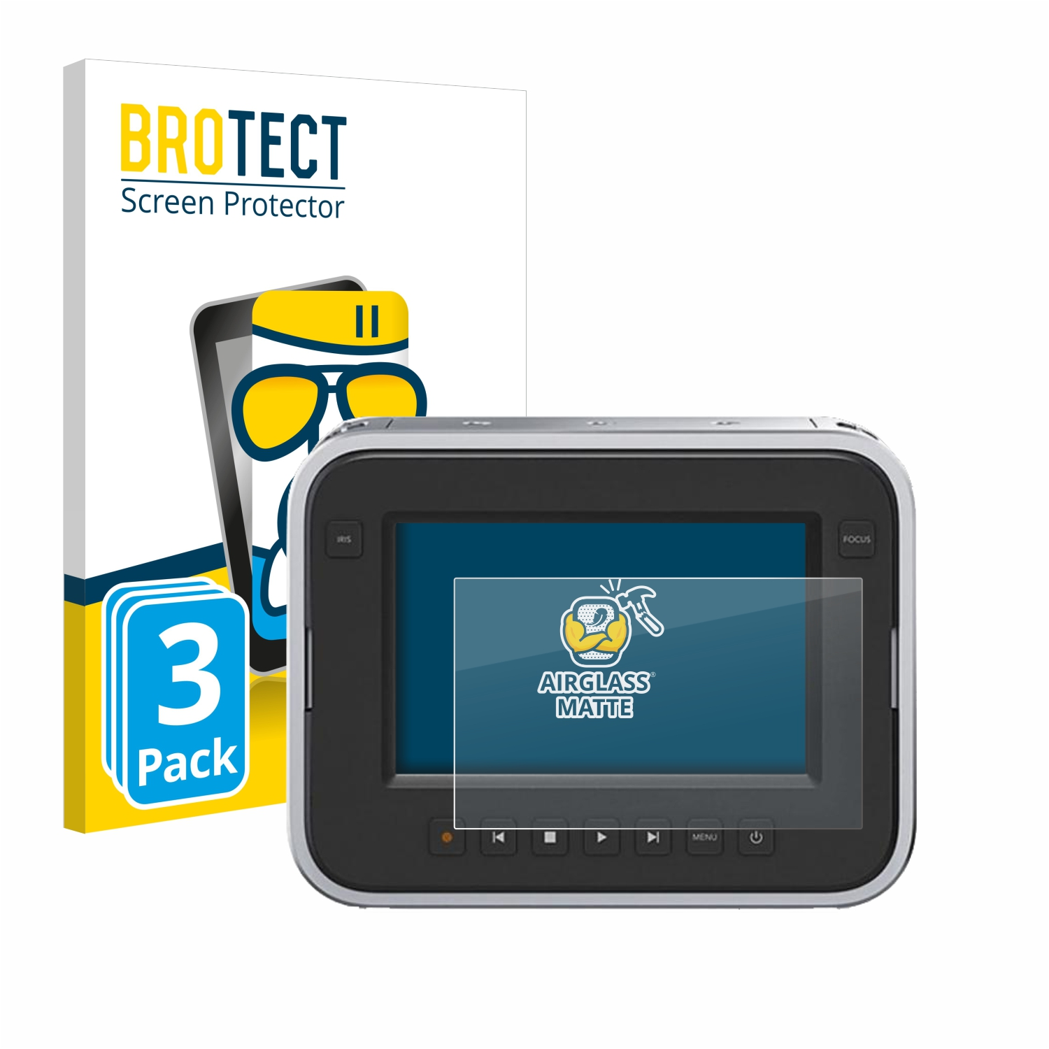 BROTECT matte Production 3x Airglass Schutzfolie(für Camera Blackmagic EF) 4K