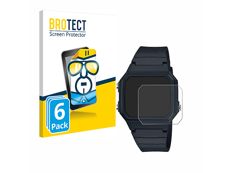 BROTECT 6x klare Schutzfolie(für Casio W-217H-1AVCF) | Smartwatch Schutzfolien & Gläser