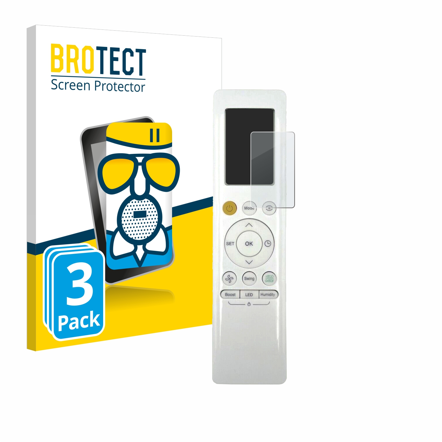 BROTECT 3x Airglass Remote ALL Midea Control) Pro EASY Schutzfolie(für matte