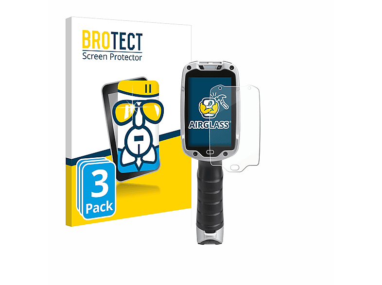 BROTECT 3x Airglass klare Schutzfolie(für Zebra TC8000)