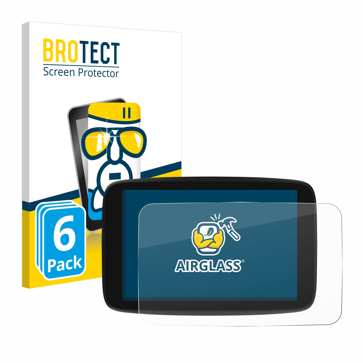 BROTECT 6x Airglass klare Schutzfolie(für PKW-Navigationsgerät) TomTom Navigator 6 Go