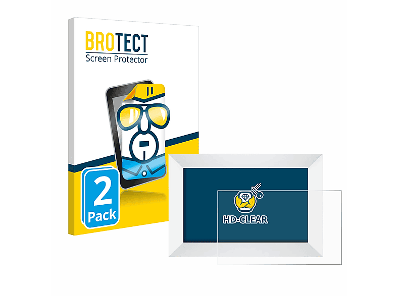BROTECT 2x klare Schutzfolie(für Aeezo WiFi Digitaler Bilderrahmen 10.1\