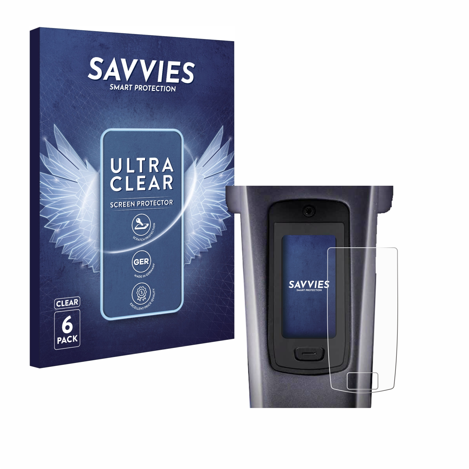 SAVVIES 6x klare Schutzfolie(für E-Bike System) HPR50 TQ