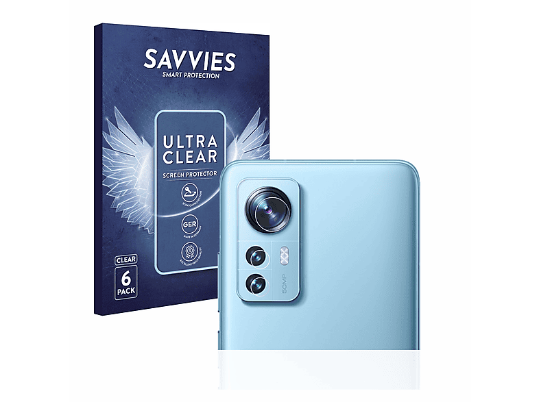 SAVVIES 6x klare Schutzfolie(für Xiaomi 12X (NUR Kamera))