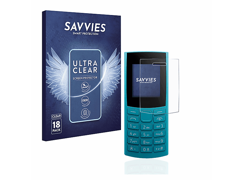 SAVVIES 18x klare (2023)) Nokia 4G 106 Schutzfolie(für