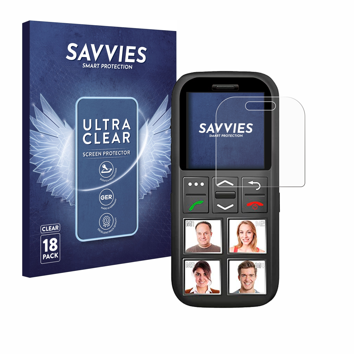 Schutzfolie(für RX-820.gps) SAVVIES Mobile 18x klare Simvalley