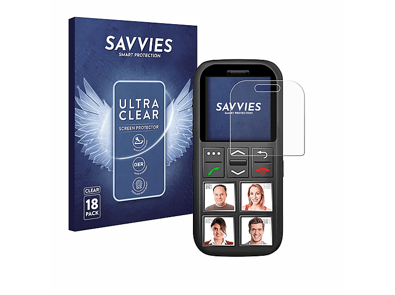 SAVVIES 18x Mobile Schutzfolie(für klare Simvalley RX-820.gps)
