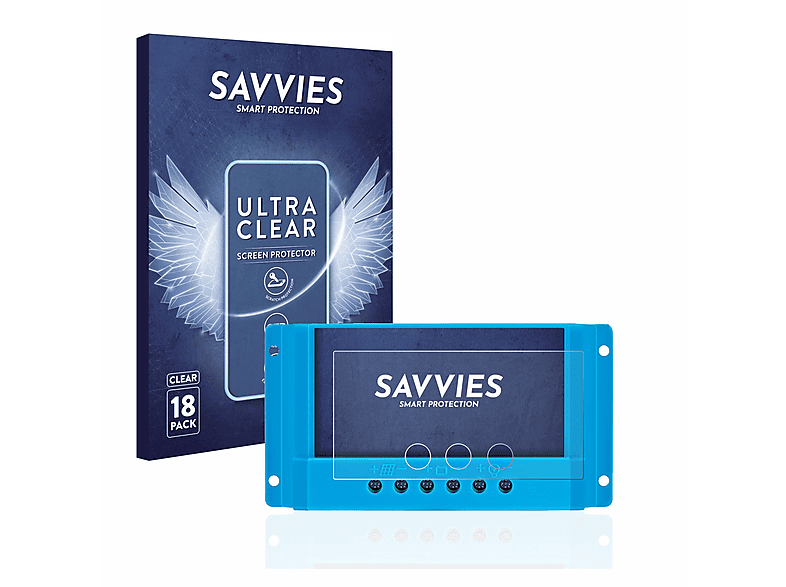 SAVVIES 18x klare Schutzfolie(für Thlevel PWM Solar Charge Controller 10A / 20A /30A 12V / 24V)