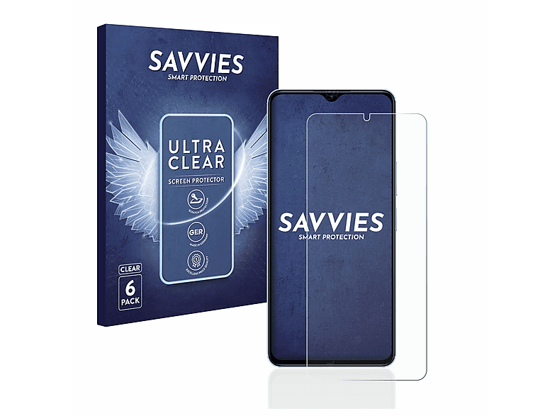 SAVVIES 6x klare Schutzfolie(für Vivo Y35 Plus)
