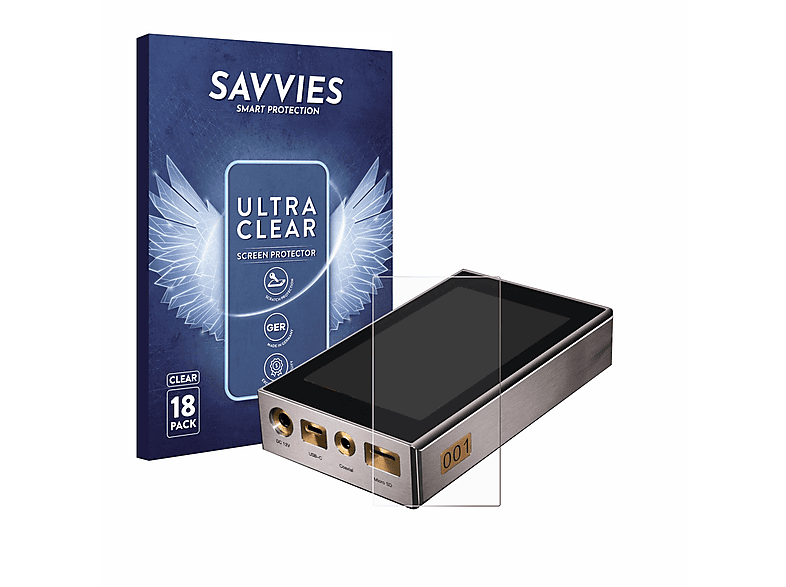 SAVVIES 18x klare Schutzfolie(für Ti) Max DX320 iBasso