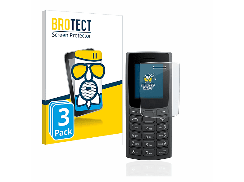 (2023)) 3x Airglass Schutzfolie(für BROTECT 106 Nokia matte
