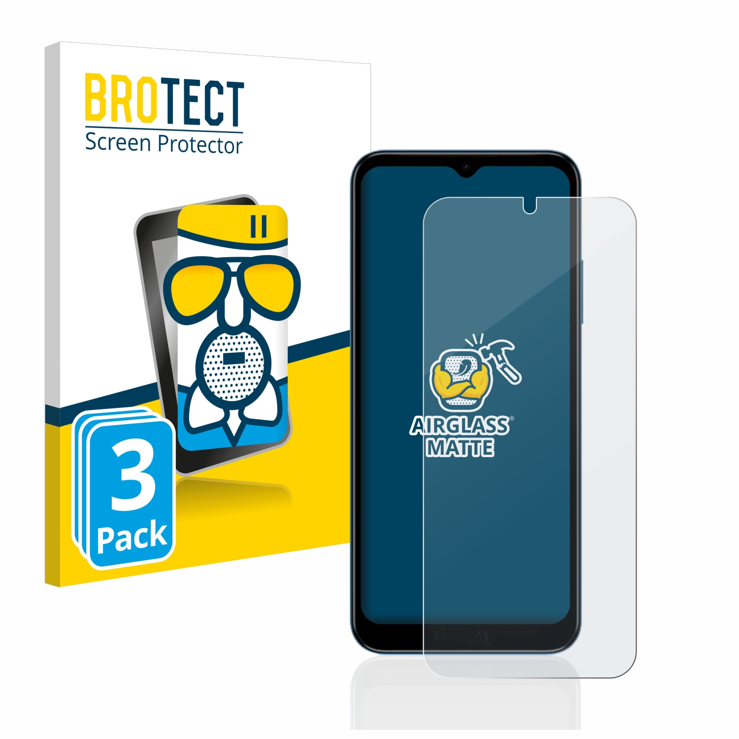 3x Airglass BROTECT Schutzfolie(für matte Nokia C300)
