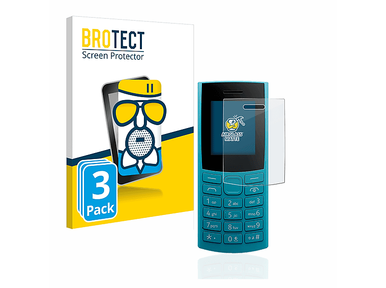 BROTECT 3x Airglass matte Schutzfolie(für (2023)) Nokia 105 4G