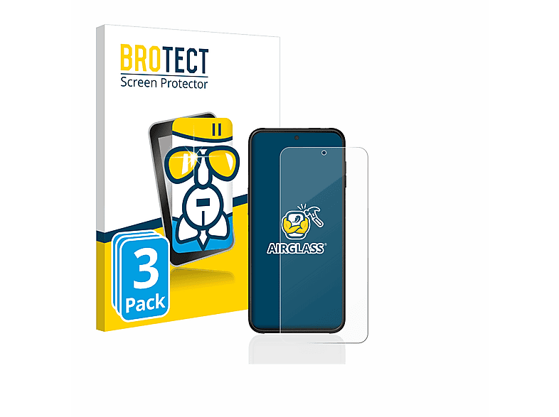 BROTECT 3x Airglass klare Schutzfolie(für Samsung Galaxy Xcover Pro 2)