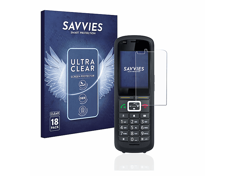 SAVVIES 18x klare Schutzfolie(für Gigaset R700H Pro)