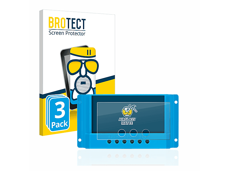 BROTECT 3x Airglass matte Schutzfolie(für Thlevel PWM Solar Charge Controller 10A / 20A /30A 12V / 24V)