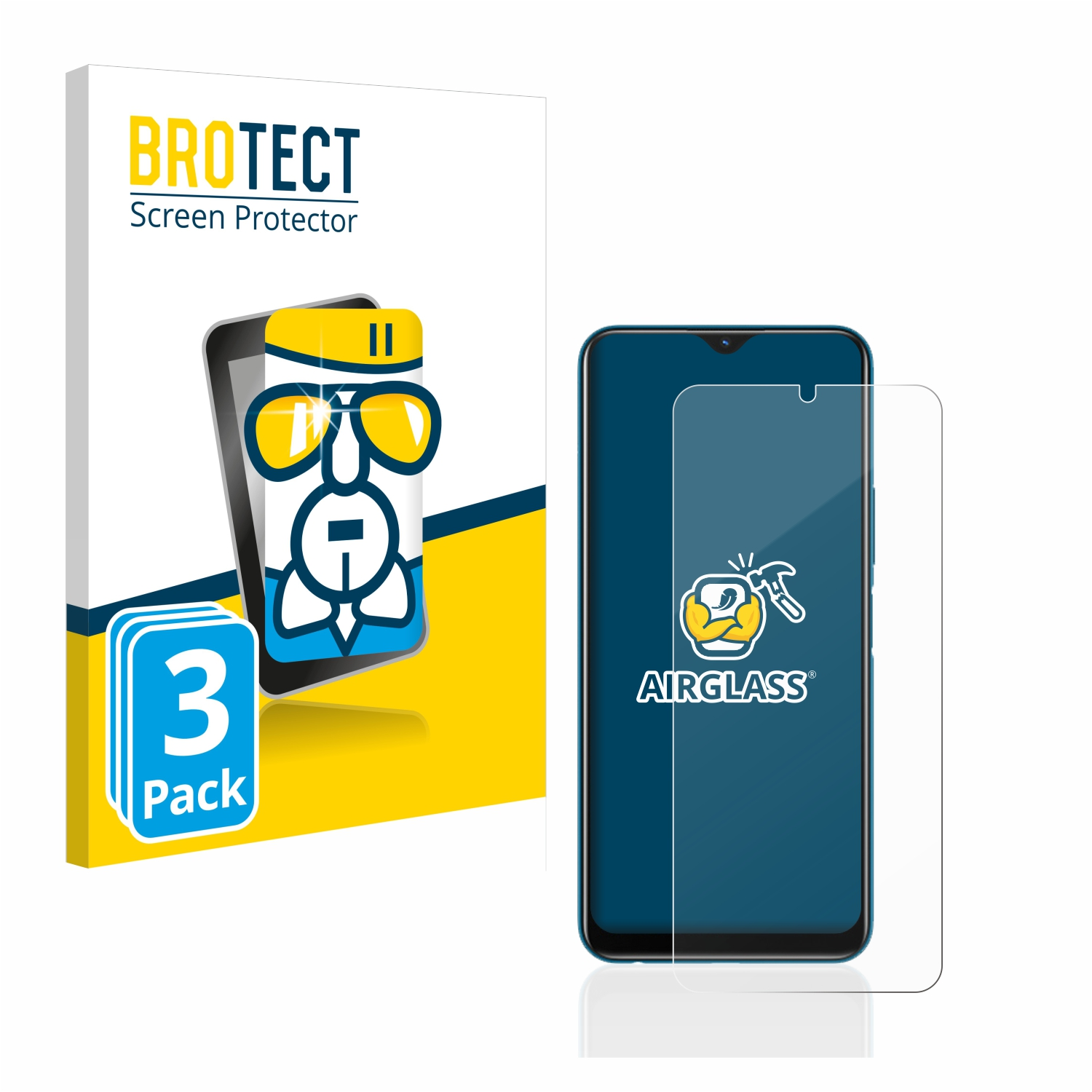 BROTECT 3x Airglass klare Schutzfolie(für Y12s Vivo 2021)