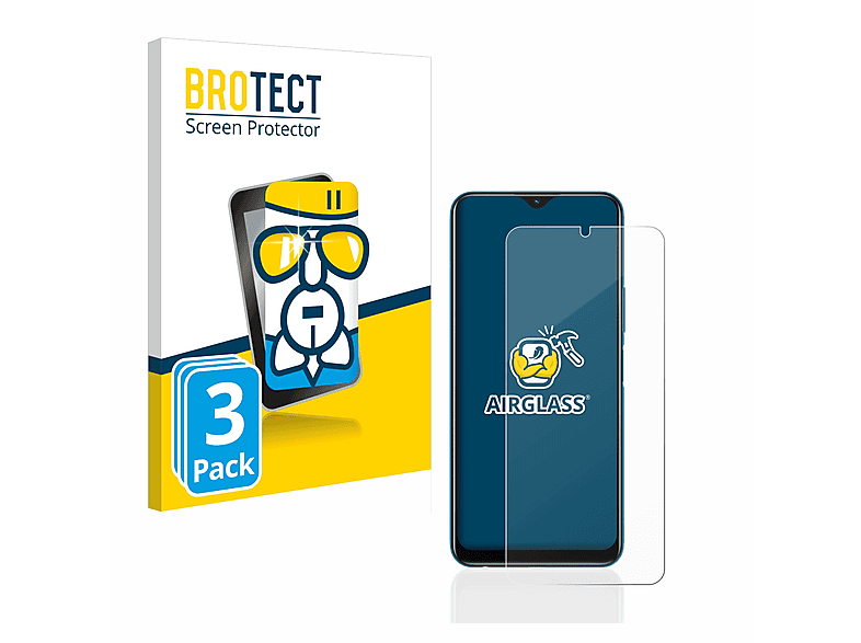 BROTECT 3x Airglass klare Schutzfolie(für Vivo Y12s 2021)