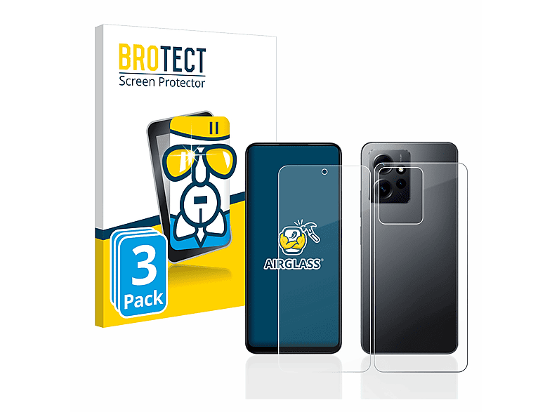 BROTECT 3x Airglass klare Schutzfolie(für Xiaomi Redmi Note 12 4G)