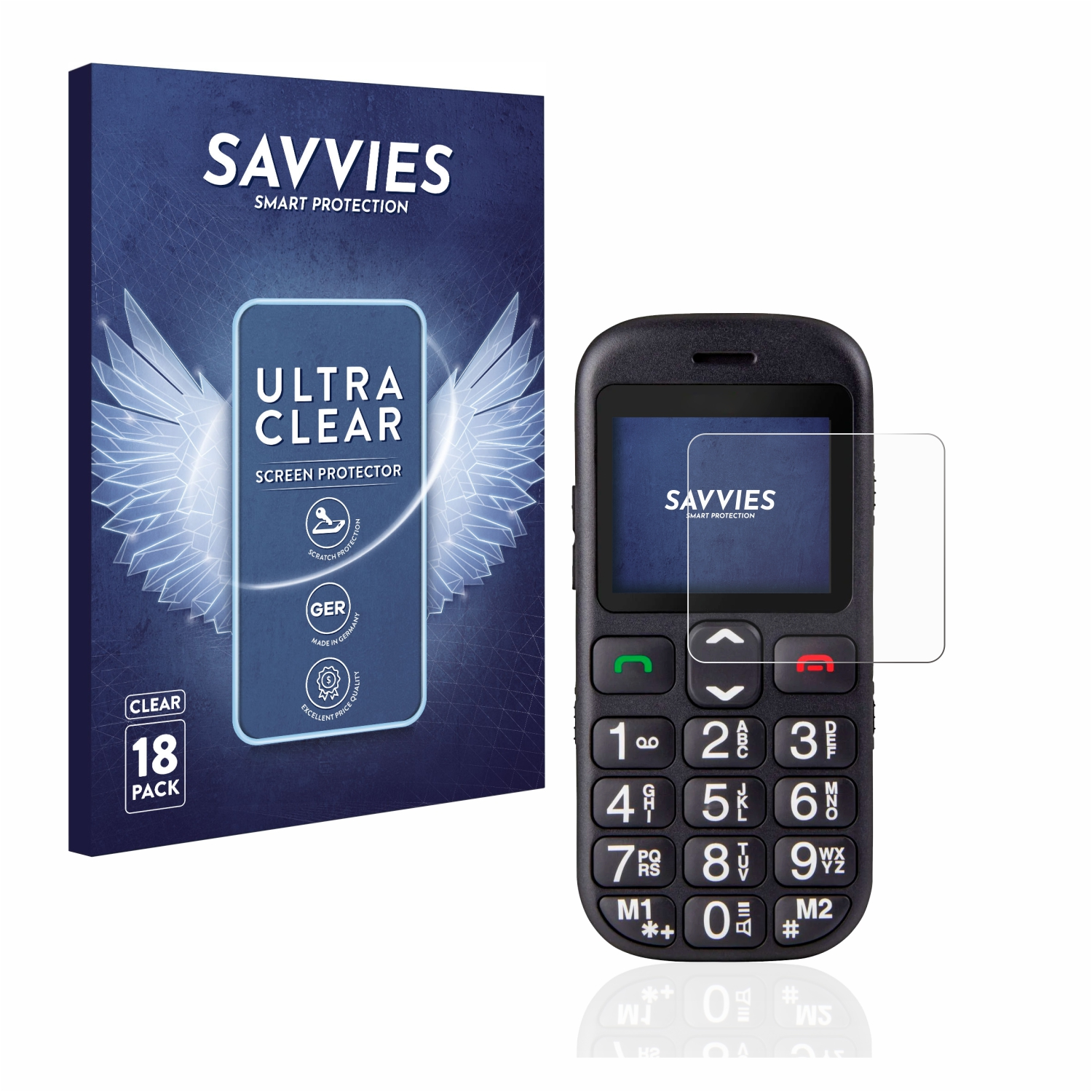 SAVVIES 18x klare Schutzfolie(für Swisstone BBM 320c)