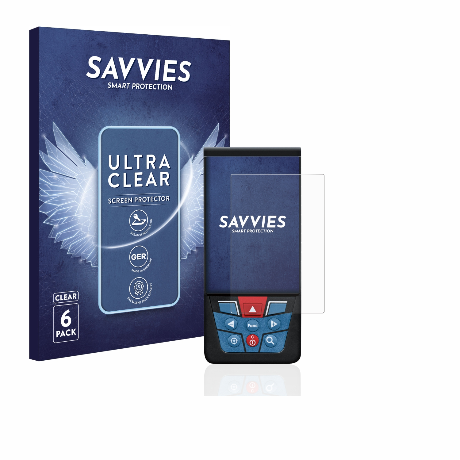 SAVVIES 6x klare Schutzfolie(für Bosch GLM 100-25c)