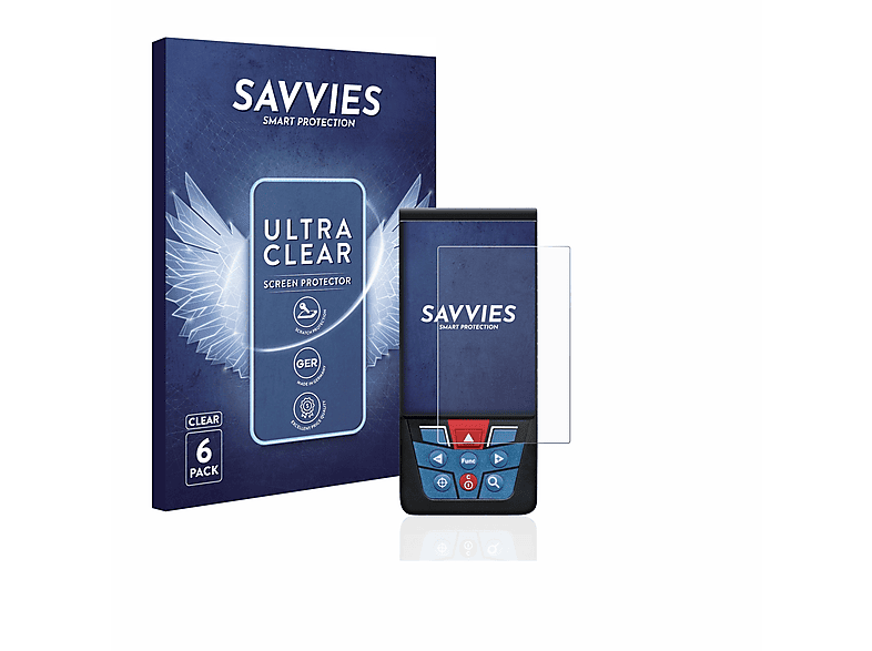 SAVVIES 6x klare Schutzfolie(für GLM Bosch 100-25c)
