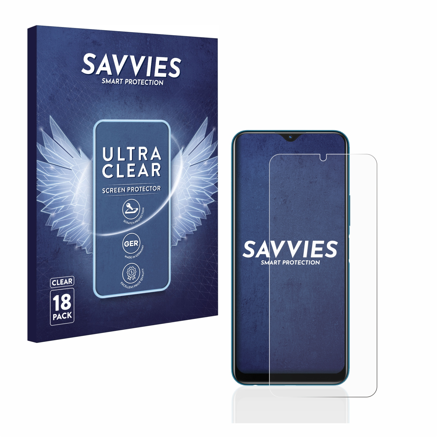 SAVVIES 18x klare Schutzfolie(für Vivo Y12s 2021)