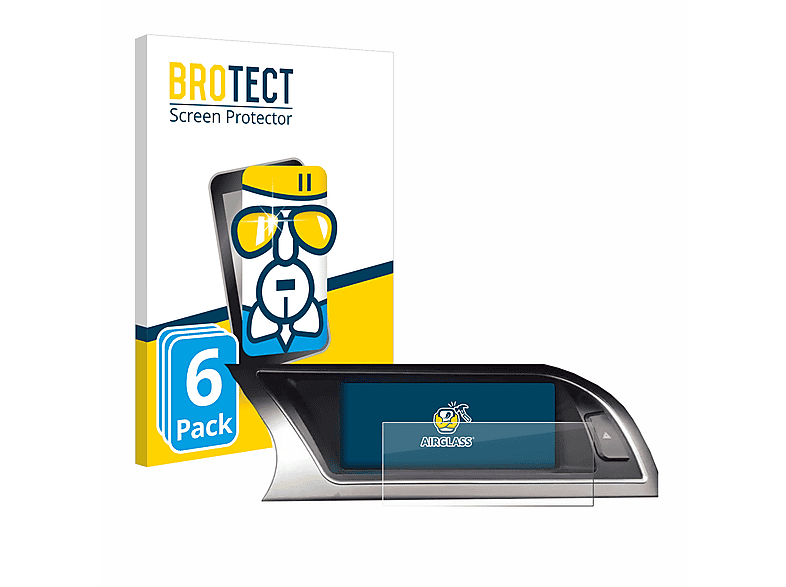 BROTECT 6x Airglass klare Schutzfolie(für Audi Audi A4 B8 (2012-2015) MMI Navigation Plus 7\