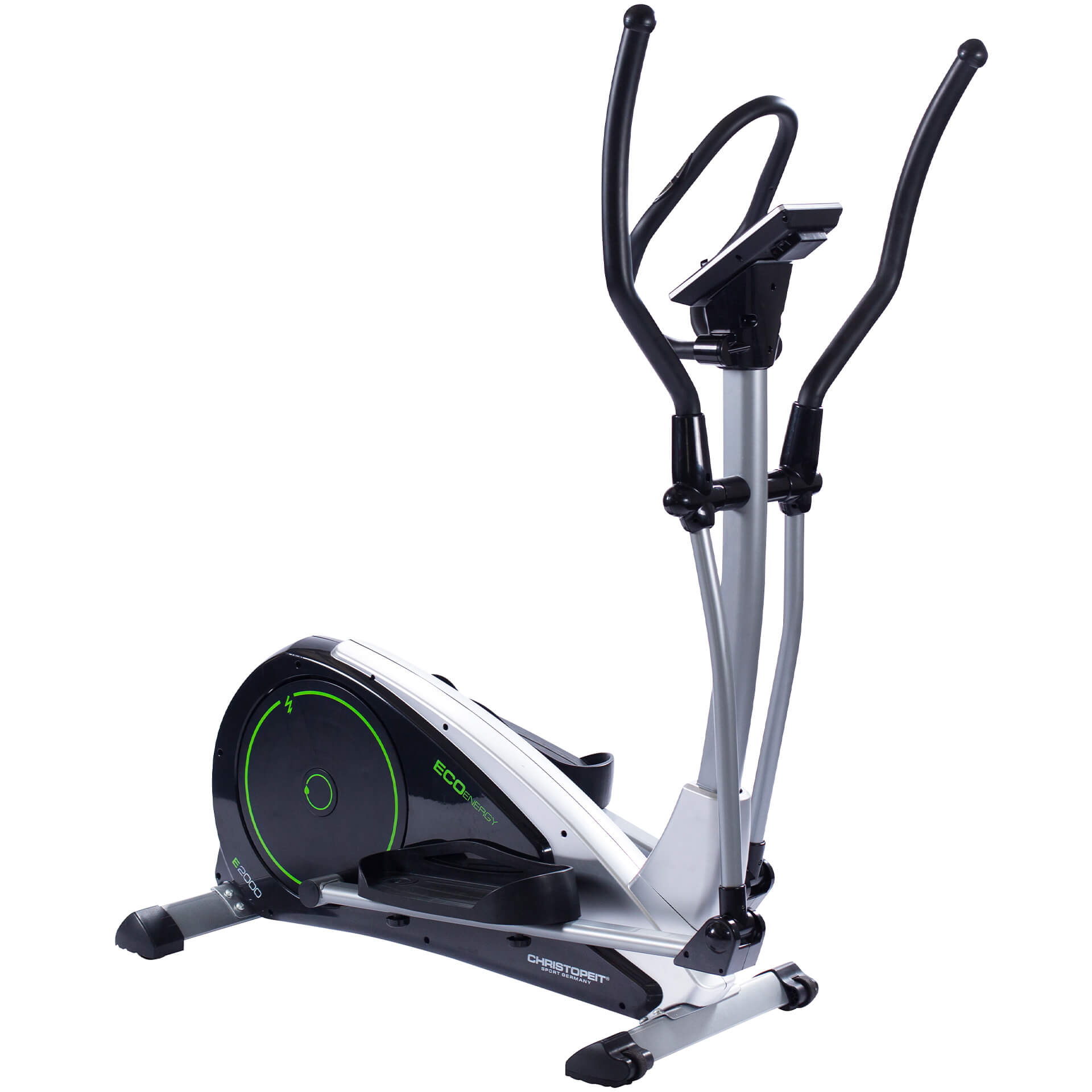 CHRISTOPEIT-SPORT GERMANY ECO 2000 inkl. Pulsgurt und Bodenschutzmatte Crosstrainer, Schwarz
