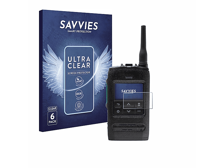 SAVVIES 6x klare Schutzfolie(für Motorola ST7500 Compact Tetra Radio)
