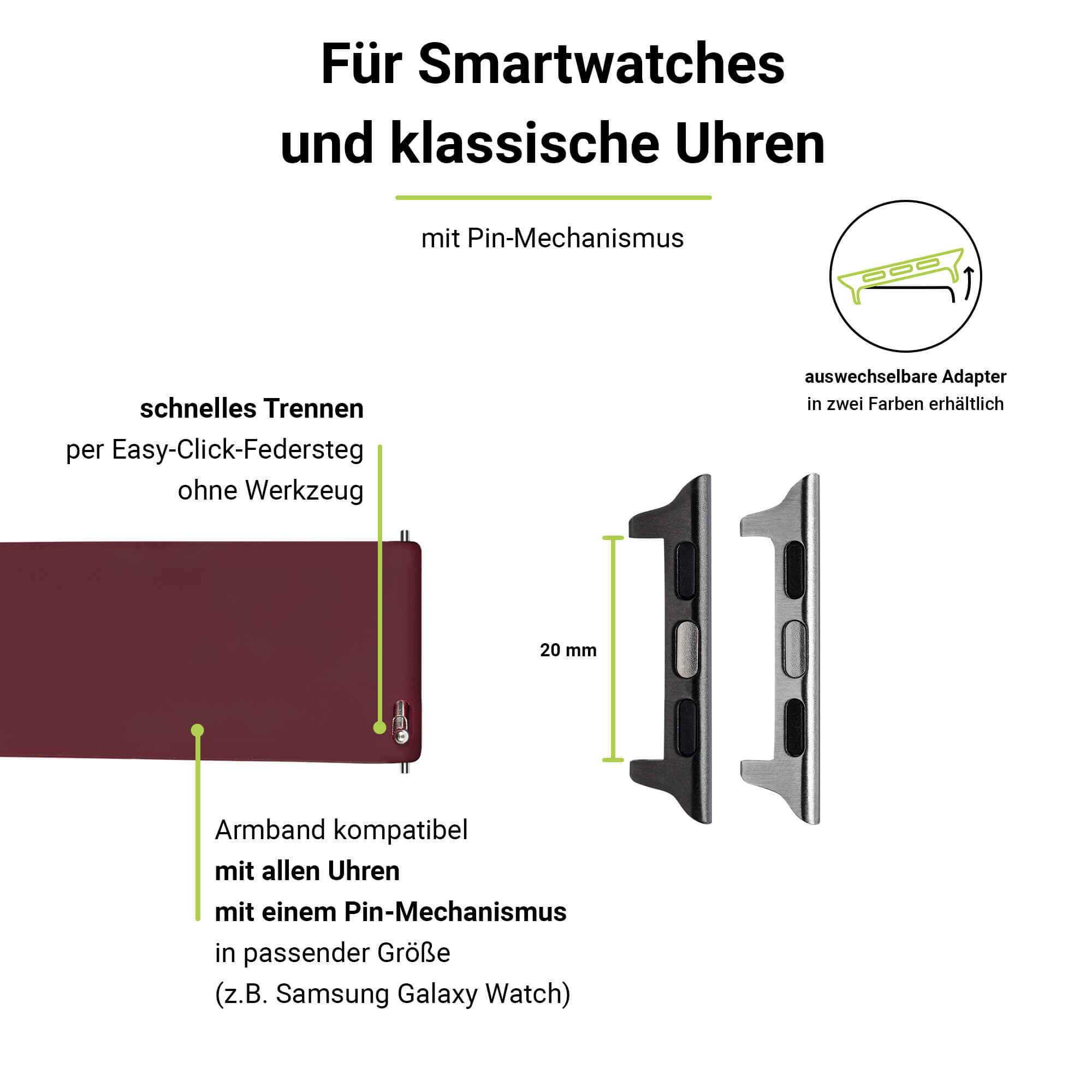 ARTWIZZ WatchBand 9-7 Apple 3-1 (41mm), Watch Rot Apple, & Ersatzarmband, SE (38mm), Silicone, 6-4 (40mm)