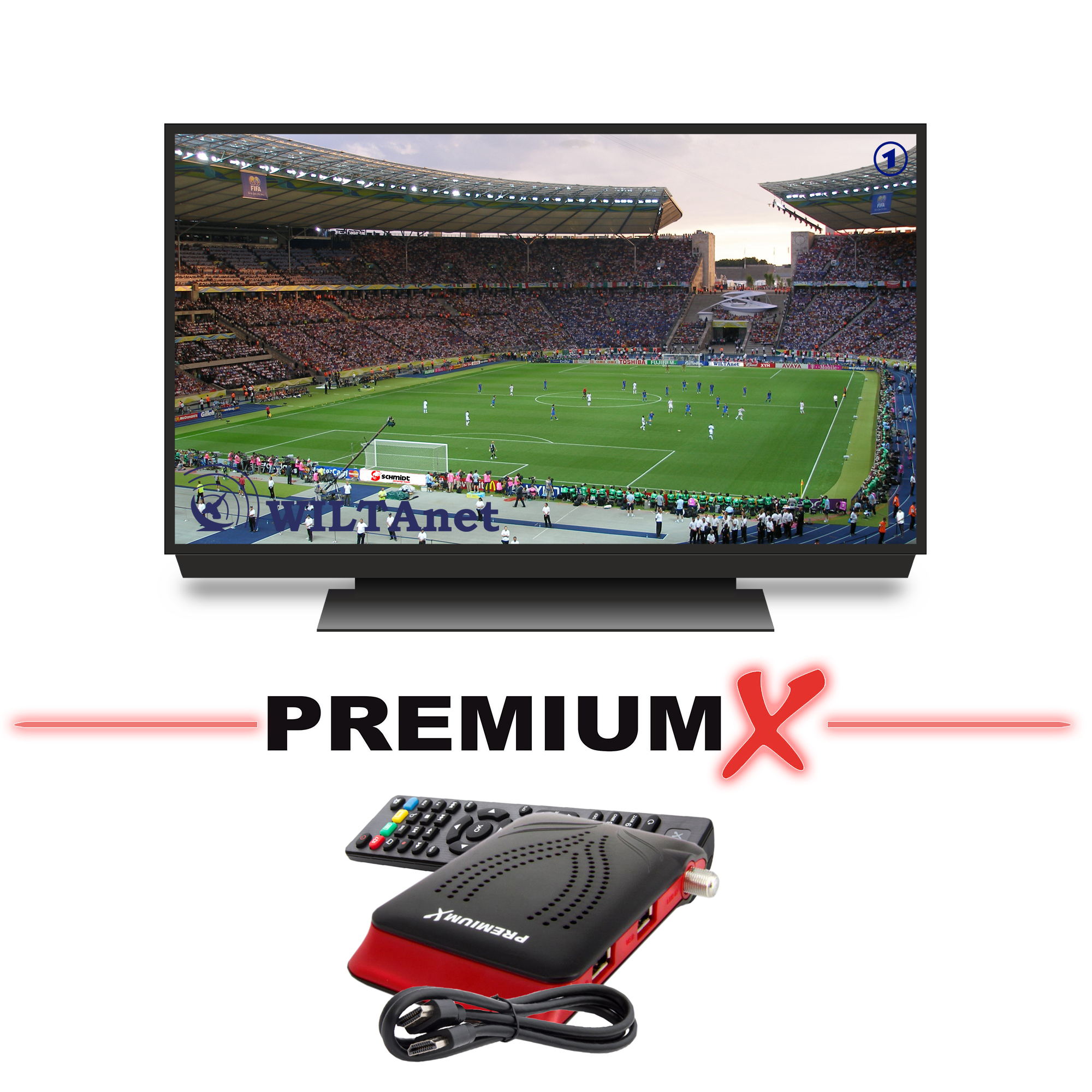 PREMIUMX SAT Anlage 60cm Antenne LNB LNB) HDTV 2x Anlage 25m cm, Twin (60 Sat Receiver Kabel Twin