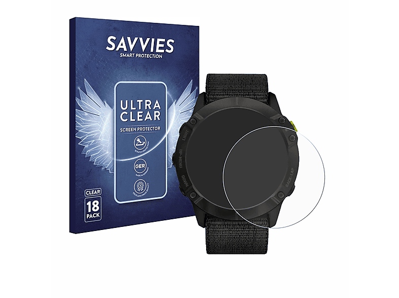 SAVVIES 18x klare Schutzfolie(für Garmin Enduro) | Smartwatch Schutzfolien & Gläser